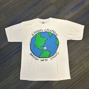Vintage 1988 Gravity Graphics Grand Cayman Earth Funny Art Tee Shirt Sz XL
